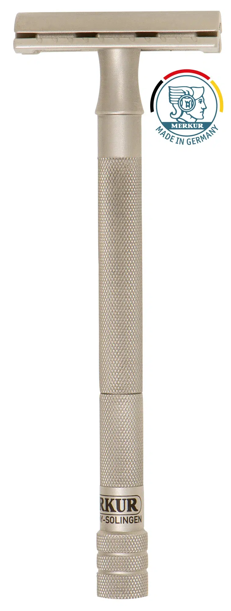 MERKUR 24 INOX safety razor from above with closed comb